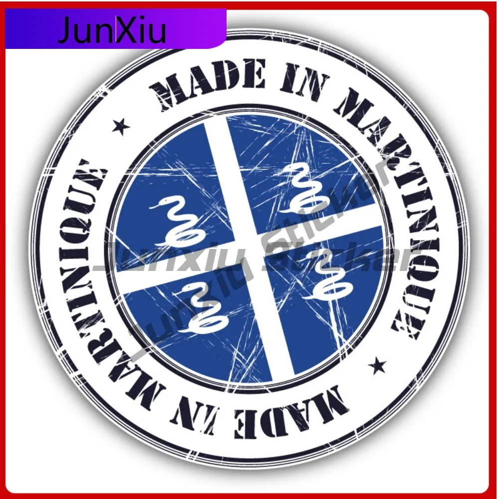 

Made In Martinique Grunge Flag Stamp Car Decal Bumper Stickers Cool Style Laptop Use For Car Window Car Sticker Accessories W