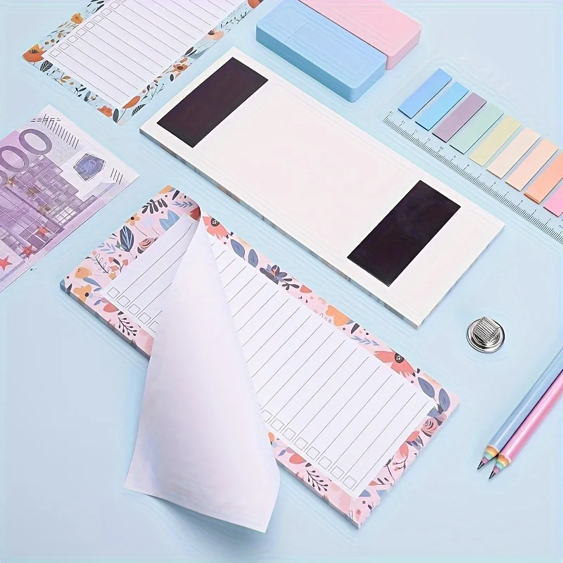 A Magnetic Shopping List Pad - 50 Tear-Off Sheets, Suitable for Refrigerators And Notebooks