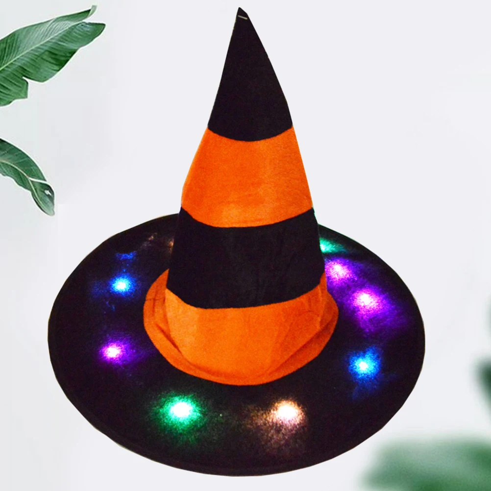 

Glowing Wizard Hat Luminous Witch Hat Halloween Party Decorations Lightweight Adult Cosplay Accessories Headwear