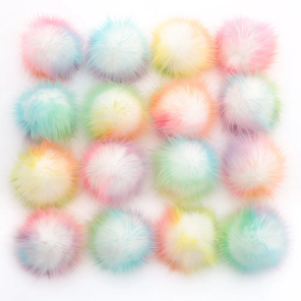 12 sztuk sztuczne futrzana kulka naśladować lisa futrzana kulka DIY 8CM Faux futro puszysty Pompom piłka futro naturalne Pompon dla czapki torby