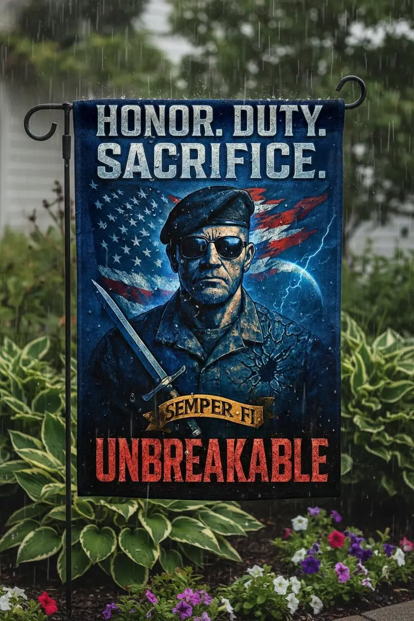 Marine Corps Soldier Semper Fi Garden Flag 12x18 In Doublesided Honor Duty Sacrifice Weather-Resistant Polyester Banner for  EEZ