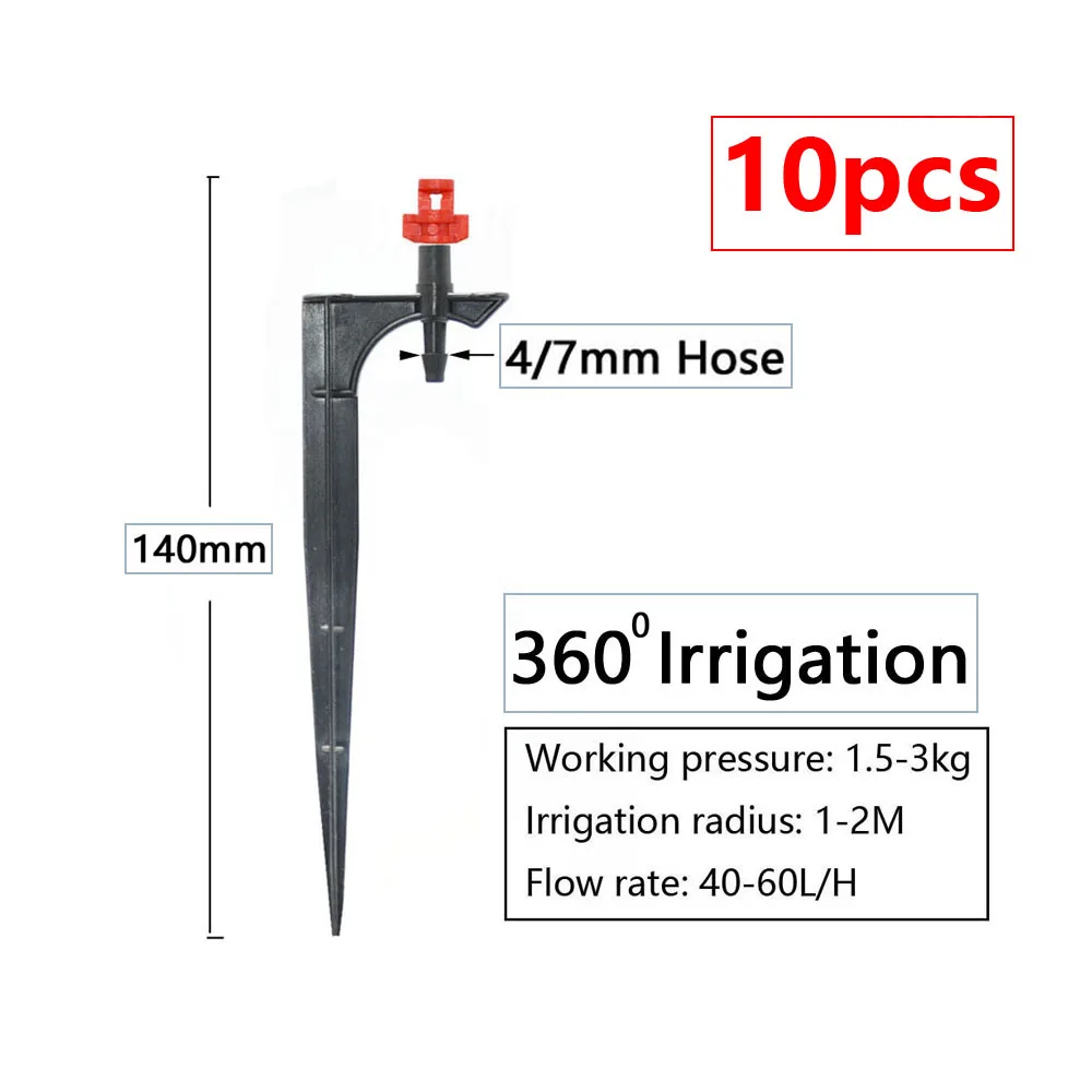 90/180/360 Degree Refraction Nozzle Micro Sprinkler Thread Barb Connection Garden Irrigation Mist Sprayer For Greenhouse