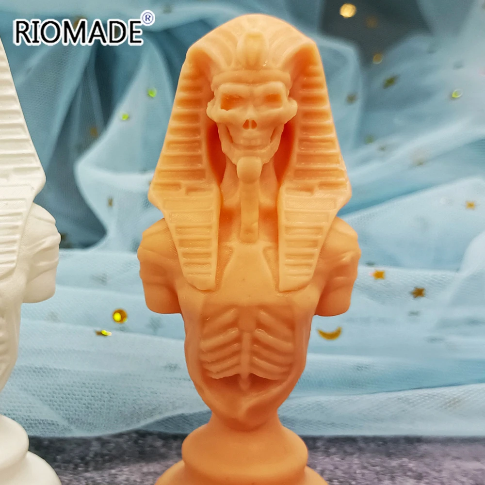 Egyptian Pharaoh Skeleton Model Silicone Mold Home Decoration Articles Pendant Candle Making Mould Gypsum Handmade Crafts