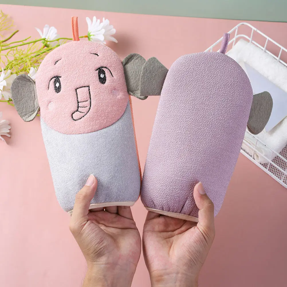

2Pcs Cartoon Kids Bath Gloves for Body Exfoliating Deep Cleaning Soft Skin Scrubbing Shower Wipe Gift Set Body Cleaning Glove