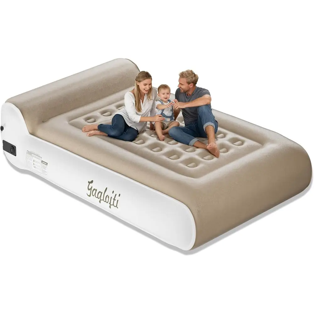 

Portable Inflatable Queen Size Air Mattress with Carry Bag, High-Speed Pump, and Luxurious Comfort for Camping or Home Use (Khak