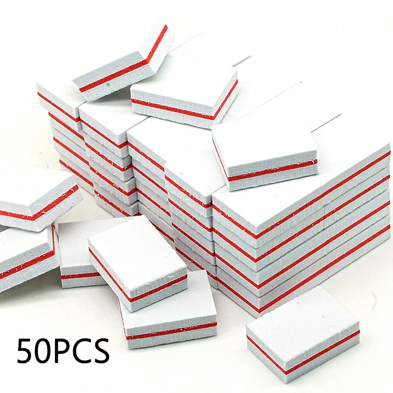 10/25/50Pcs Professional Mini Nail Art buffer 100/180 Sandpaper Manicure Sanding Polishing Nails File Grinding Equipment Tool