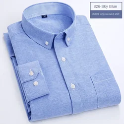 White Shirt，men's Oxford Textile Shirt Casual Long Sleeve Solid Color Men's Fashion Slim Fit Business Shirt Tide Wholesale