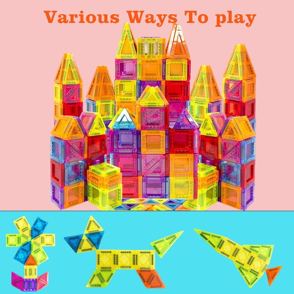 Carreaux magnétiques pour enfants âgés de 3 à 5 à 4 à 8 ans, jouets magnétiques pour 3 4 5 6 7 8 ans et plus, blocs de construction magnétiques pour garçons et filles