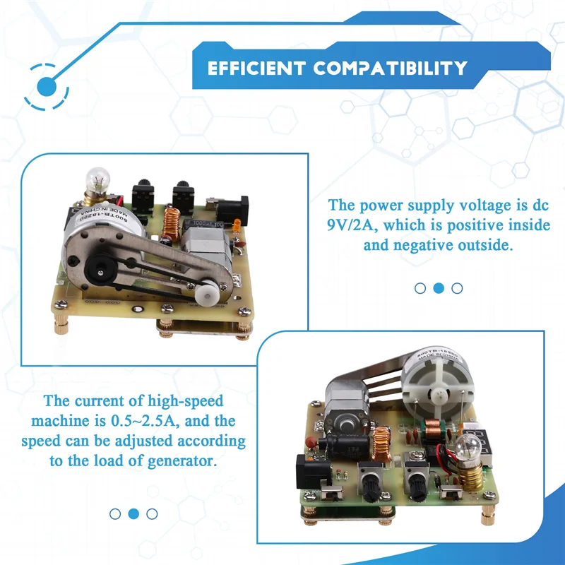 AT82-DC/AC Generator Power Experimental Energy Model Electric Motor Generator Model Student Hand Generator Model