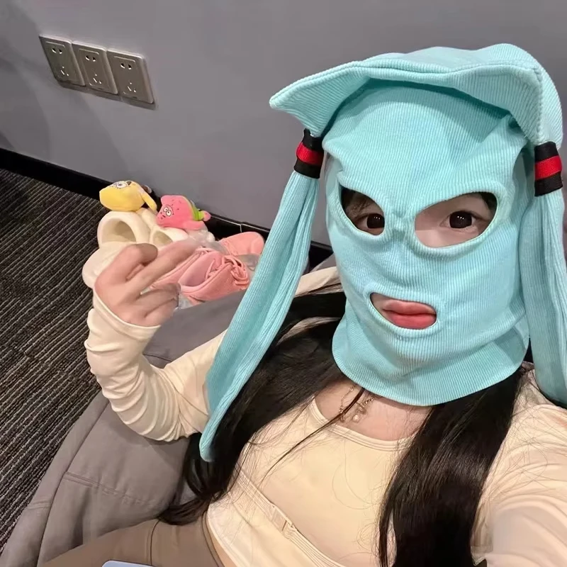 Hot Selling Hatsune Miku Balaclava Mask Soft Breathable Fabric Anime Themed Hood for Conventions Street Fashion view 2