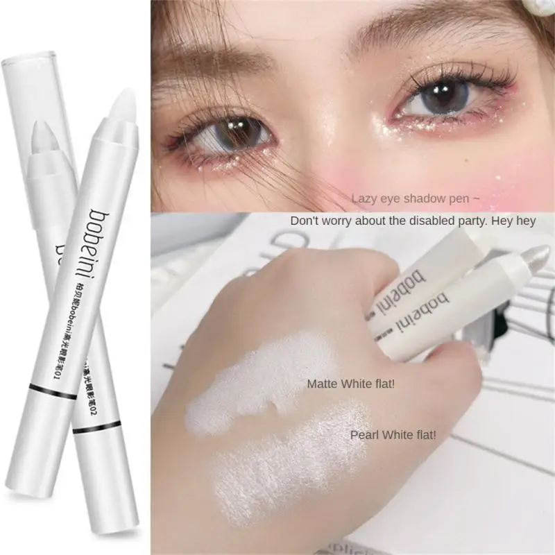 3color Glitter Highlighter Pen Waterproof Pearlescent Matte White Sliver Diamond Brighten Lying Silkworm Eyeshadow Stick Makeup