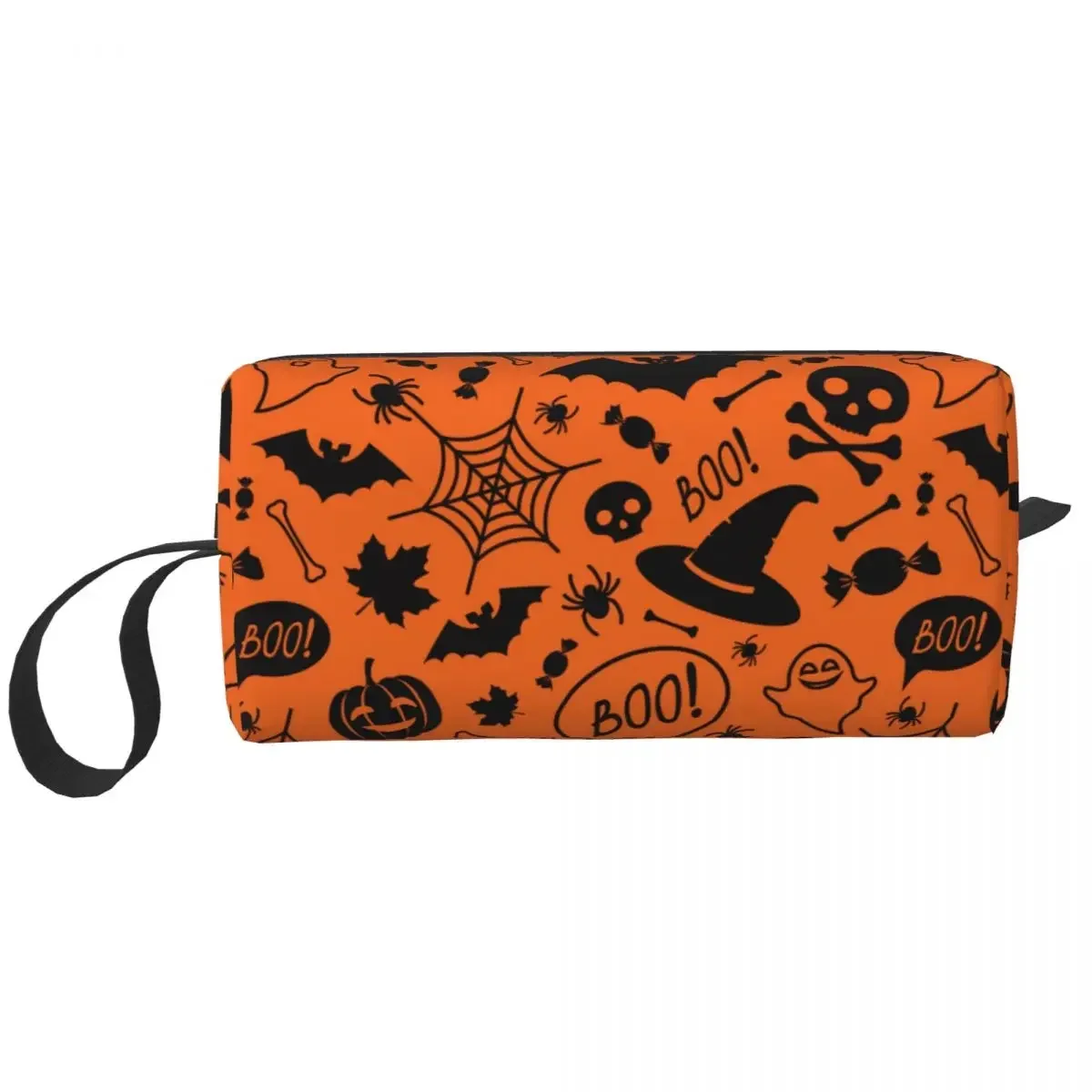 Halloween Cartoon Makeup Bags Pumpkin Skull Bat Spiders Ghost Bon Candy Web Cosmetic Bag Trend Pouch for Purse Storage