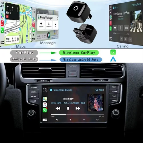 Imagen 2 del producto SKILLDRIVE-Adaptador CarPlay inalámbrico 2 en 1, caja de conversión automática Android inalámbrica para coche, Carplay con cable, Android Auto