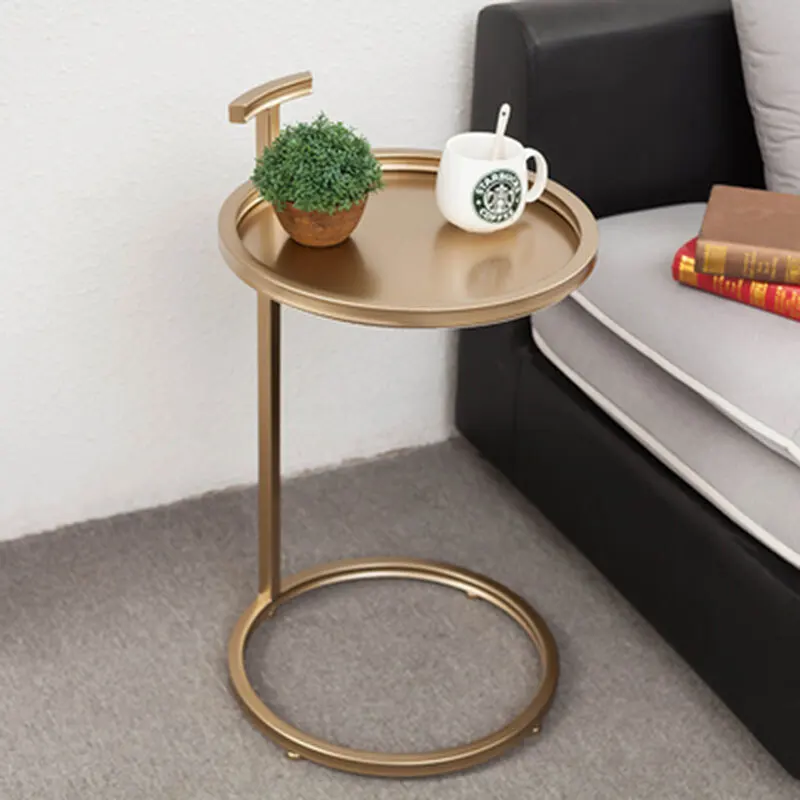 

Nordic INS Side table living room luxury coffee table home furniture Balcony leisure table full iron bedside small round Desk