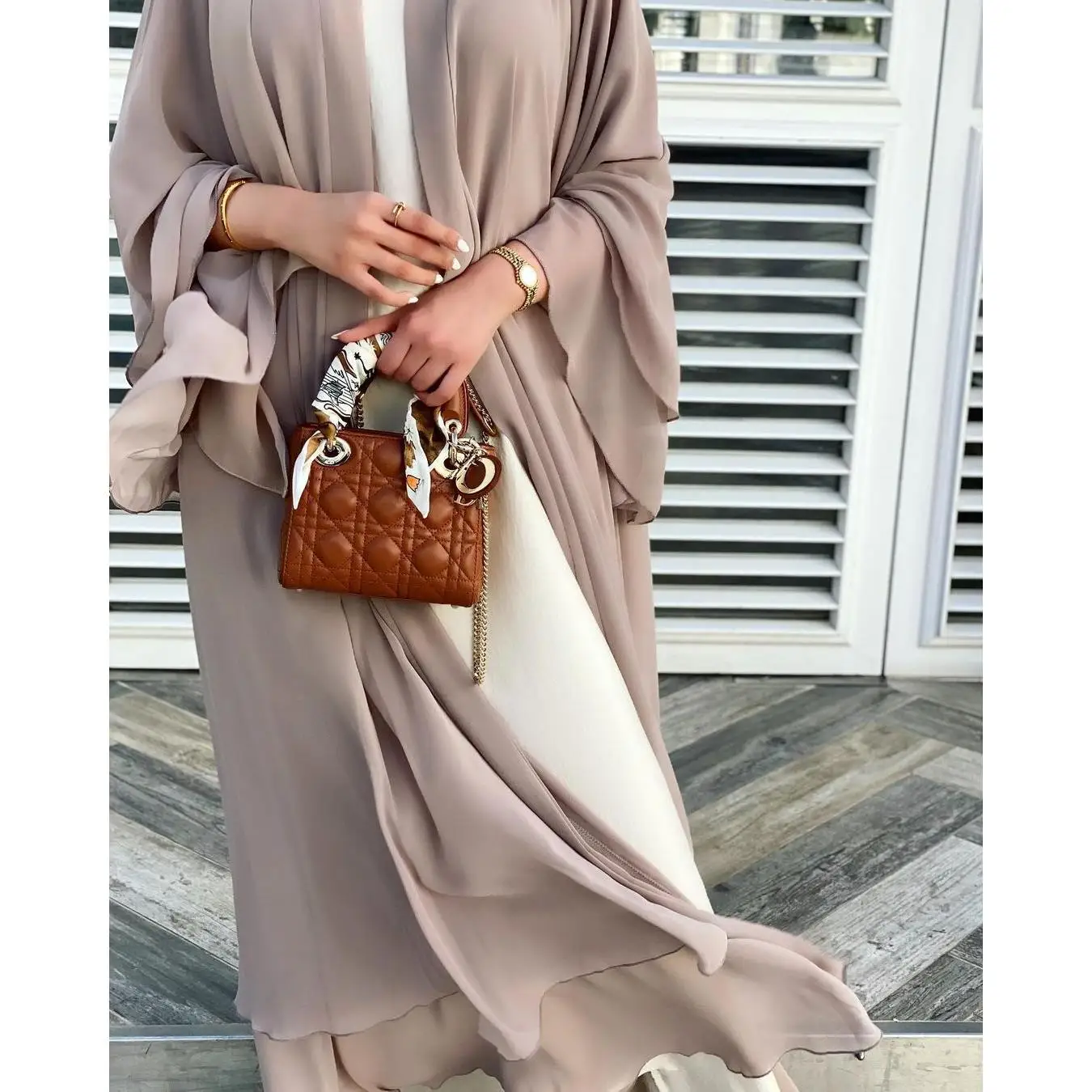 

Женский кардиган-платье Ele Dra больших размеров, цветной, с открытым передом, модель LR44, длинный рукав, осенняя мода