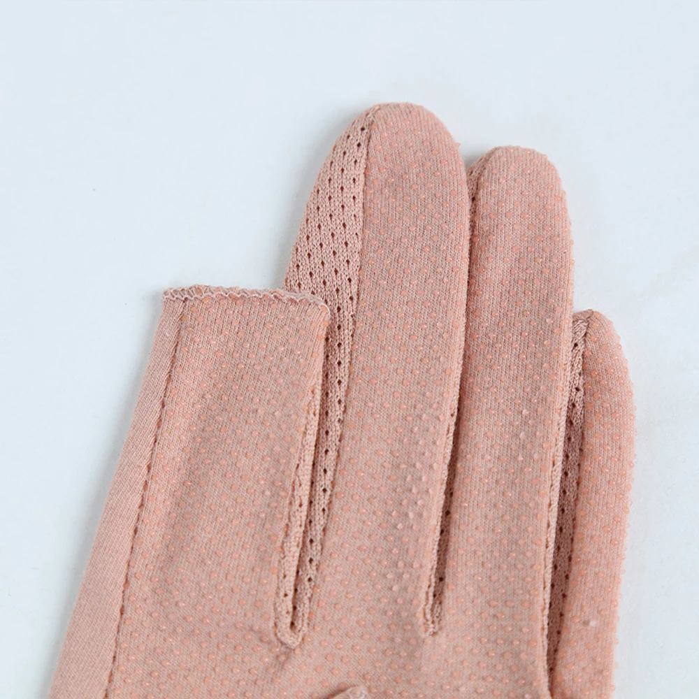 Mitaines de cyclisme en maille brodée pour femmes, gants fins pour femme, été, conduite, écran solaire, 5 doigts