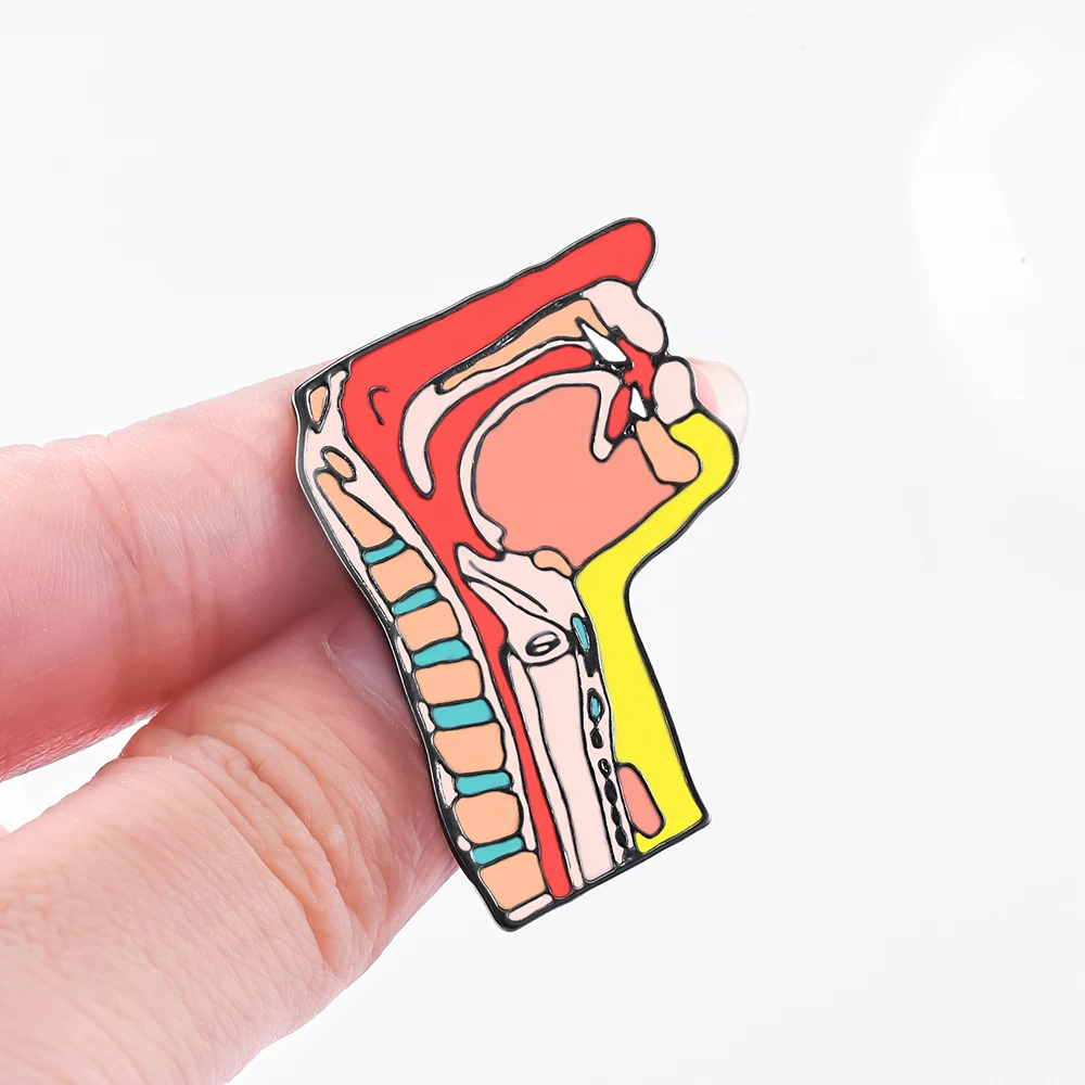 Hanreshe Otolaryngology Enamel Pin Medical Anatomy Lapel Backpack Brooch Throat Badge Medicine Jewelry for ENT Doctor Nurse