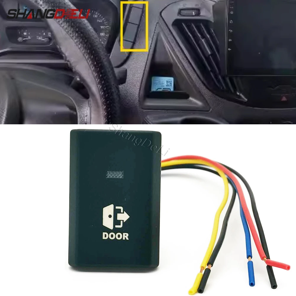Momentary /Locking Switch Car LED Light Electric Sliding Side Door Switches for Buses Switch Button for Ford Transit 2017-2019