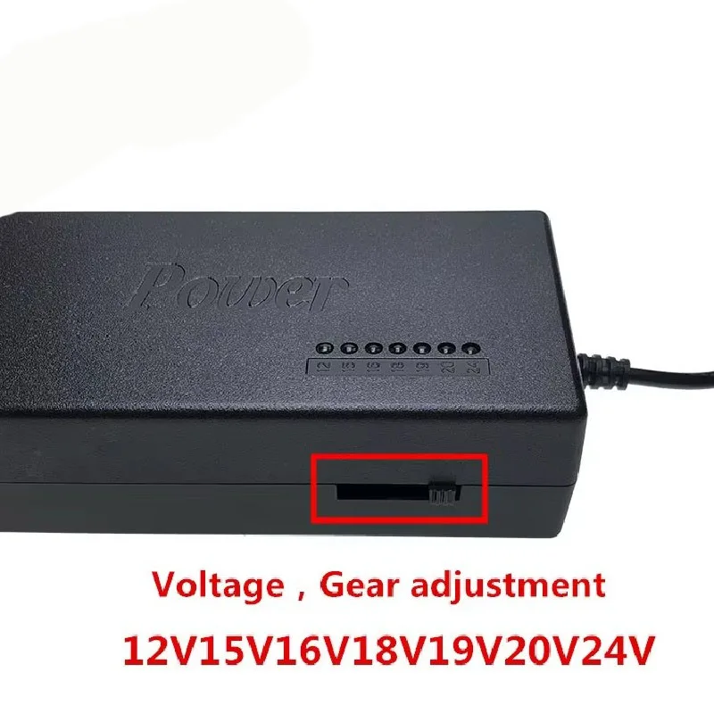 محول طاقة عالمي قابل للتعديل للكمبيوتر المحمول 12 ~ 24 فولت، 96 وات مع 8 منافذ شاحن متعدد الوظائف