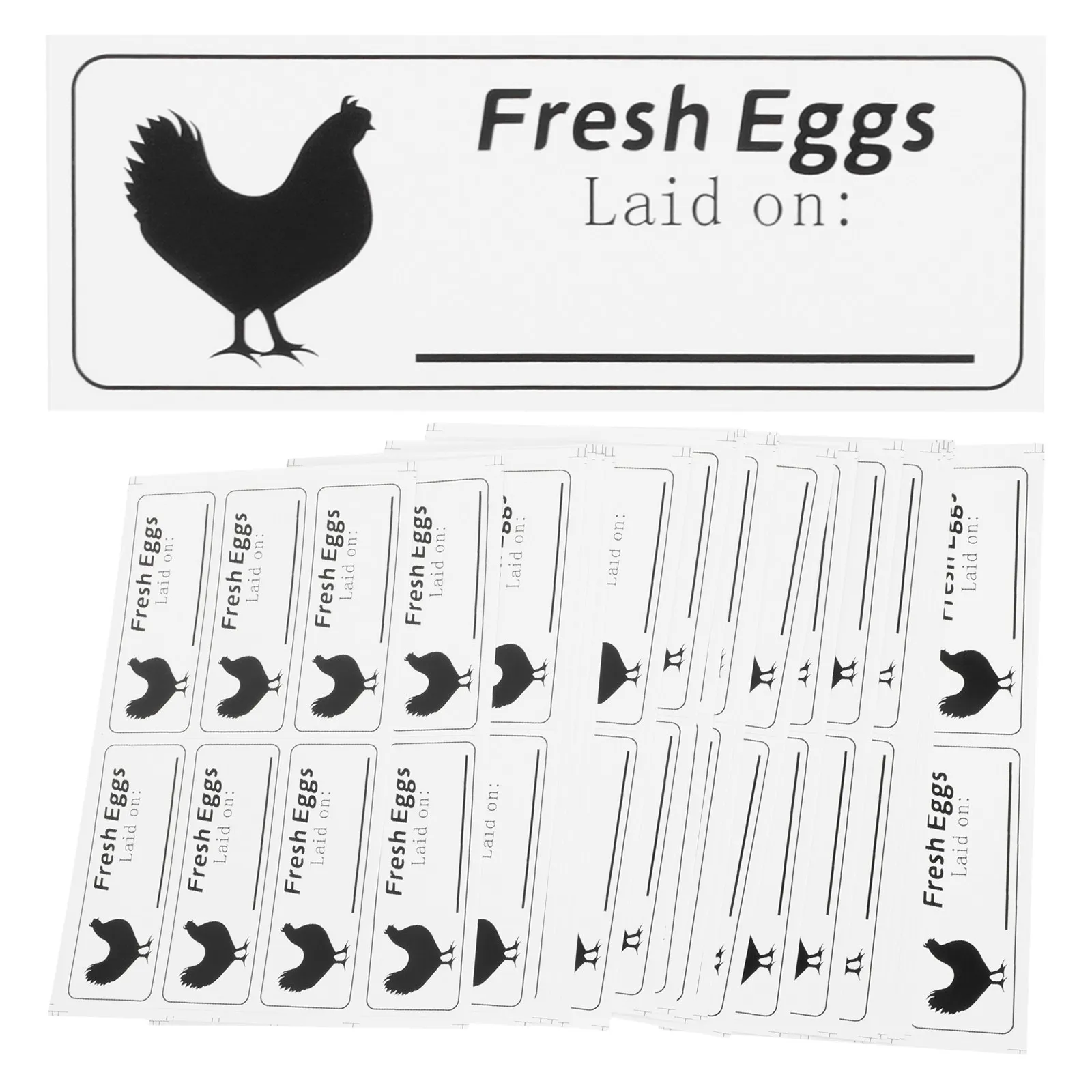 20Sheets Farm Fresh Eggs Label Stickers Egg Carton Date Tags Self Adhesive Handwritten Produce Date Markers for Food Safety