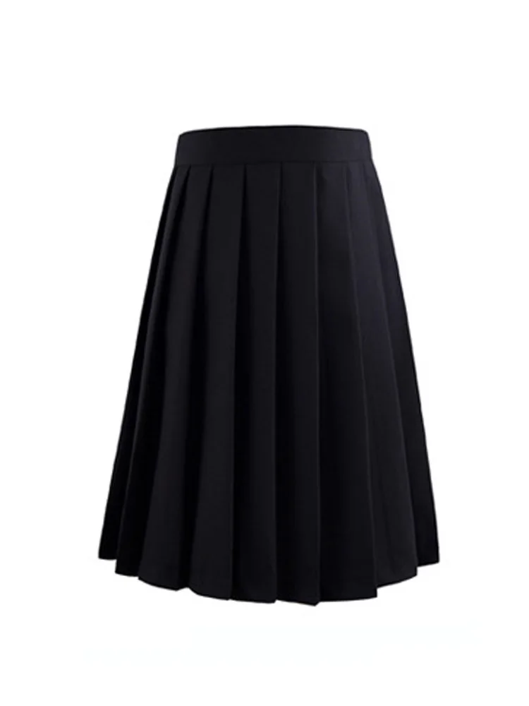 Kawaii Women\'s Mini Plaid High-Waisted Pleated Skirt Black White Anime Gothic Lolita Fashion 2022 Summer School Uniform Clothing