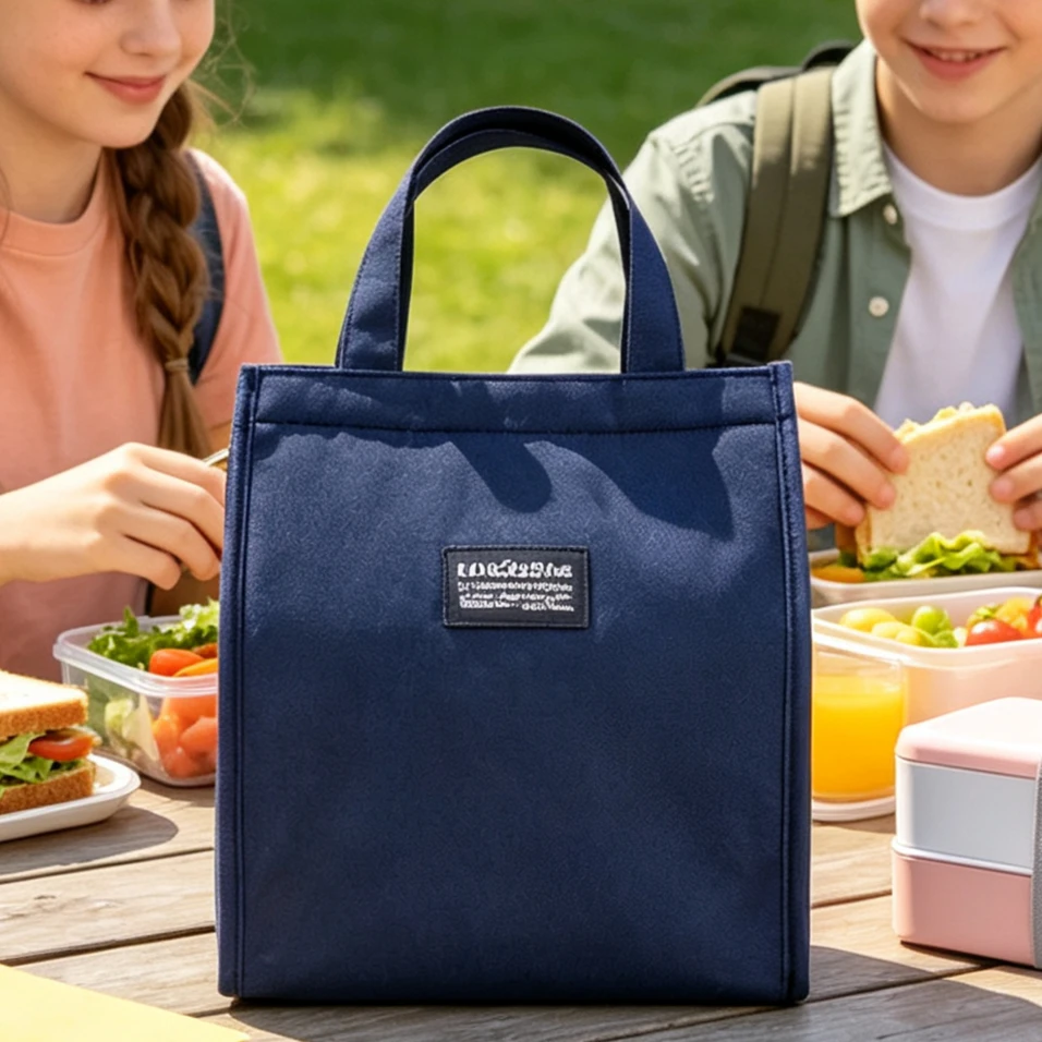 Student Thermal Insulated Lunch Handbag Portable Refrigerated Bento Bag Keep Food Fresh For School Outdoor Picnic Use