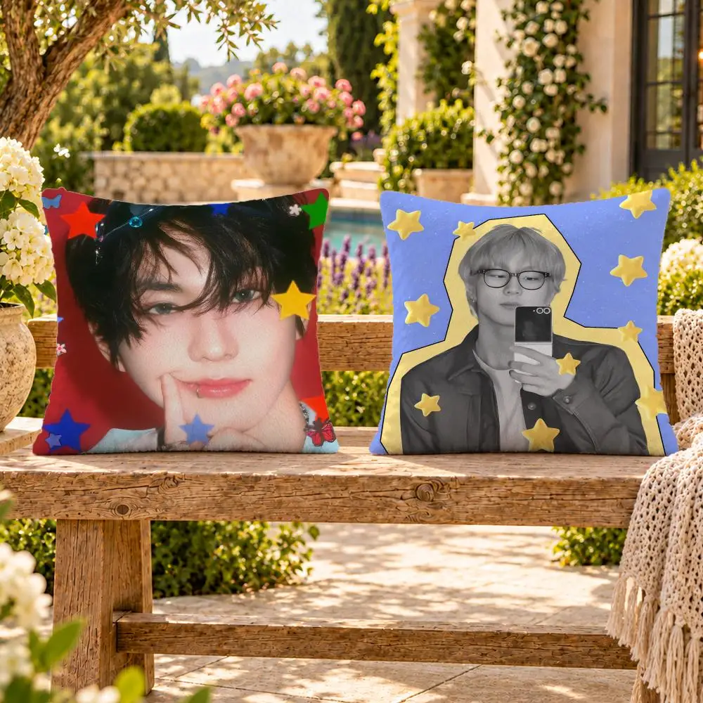 Singer K-Pop Jungwon Cushion Cover Soft Plush Throw Pillow Cover Washable Sofa Bed Patio Chair Home Decor