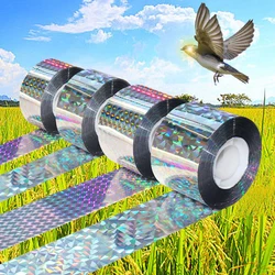 Farms Garden Orchard Bird Repellent Ribbon Grid Flower Double Sided Reflective Ribbon Drive Away Bird For Farmland 2.4cm*80/110m