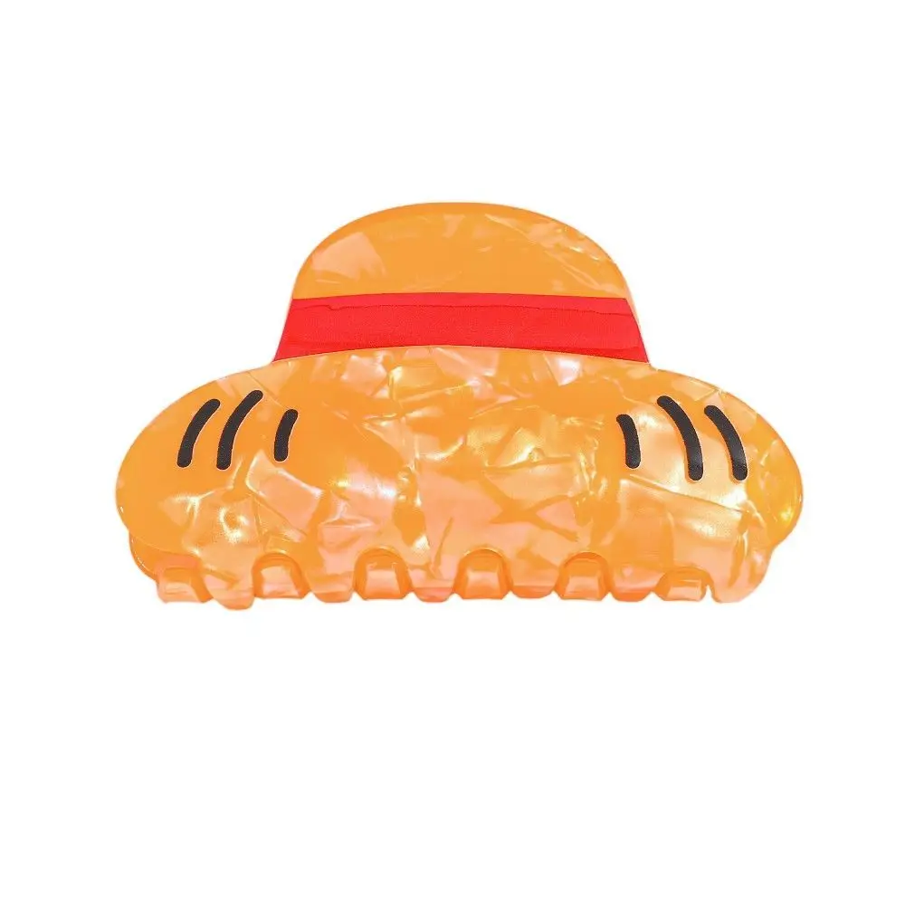 New One Piece Luffy Hat Hair Clip Cartoon Anime Character Accessories Shark Clip Hairpin Versatile view 4