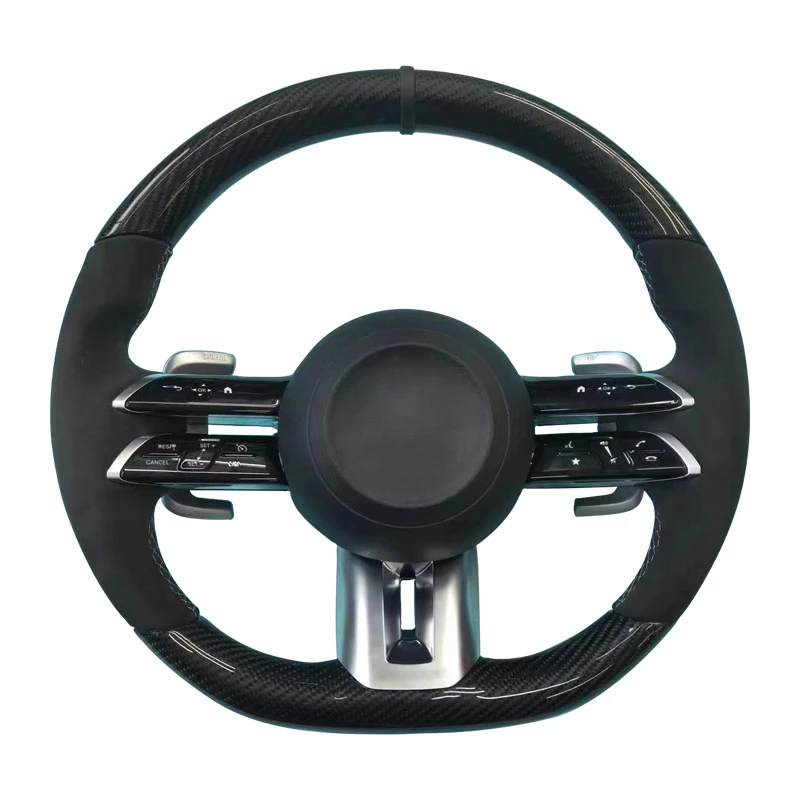 Suitable for Mercedes-Benz A-Class, C-Class, E-Class, GLA, GLC, GLE modified steering wheels, carbon fiber flat-bottomed special