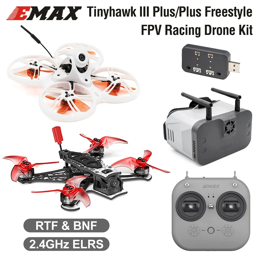 EMAX Tinyhawk III Plus/Freestyle FPV Racing Drone Kit RTF/BNF  ELRS E8 Remote Control HD Zero Picture Transmission Adult Toys