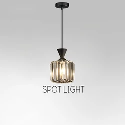 Nordic Metal Crystal Pendant Light LED Energy-saving Bedside Lamp Modern Simple Interior Decoration Background Lighting Fixture