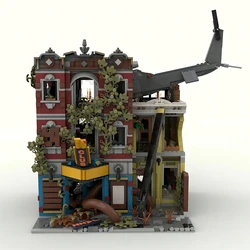 MOC building city hot selling street scene building blocks jazz club apocalypse version of war ruins model toy boy holiday gift