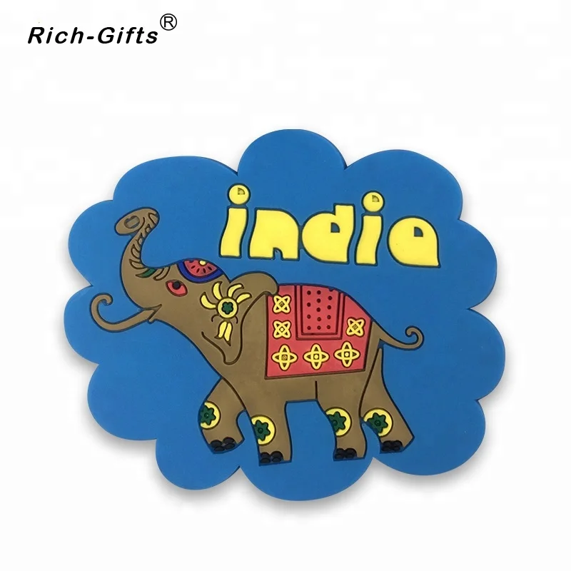 

Personalized 3D India Elephant Soft Rubber Magnet for Fridge, Custom