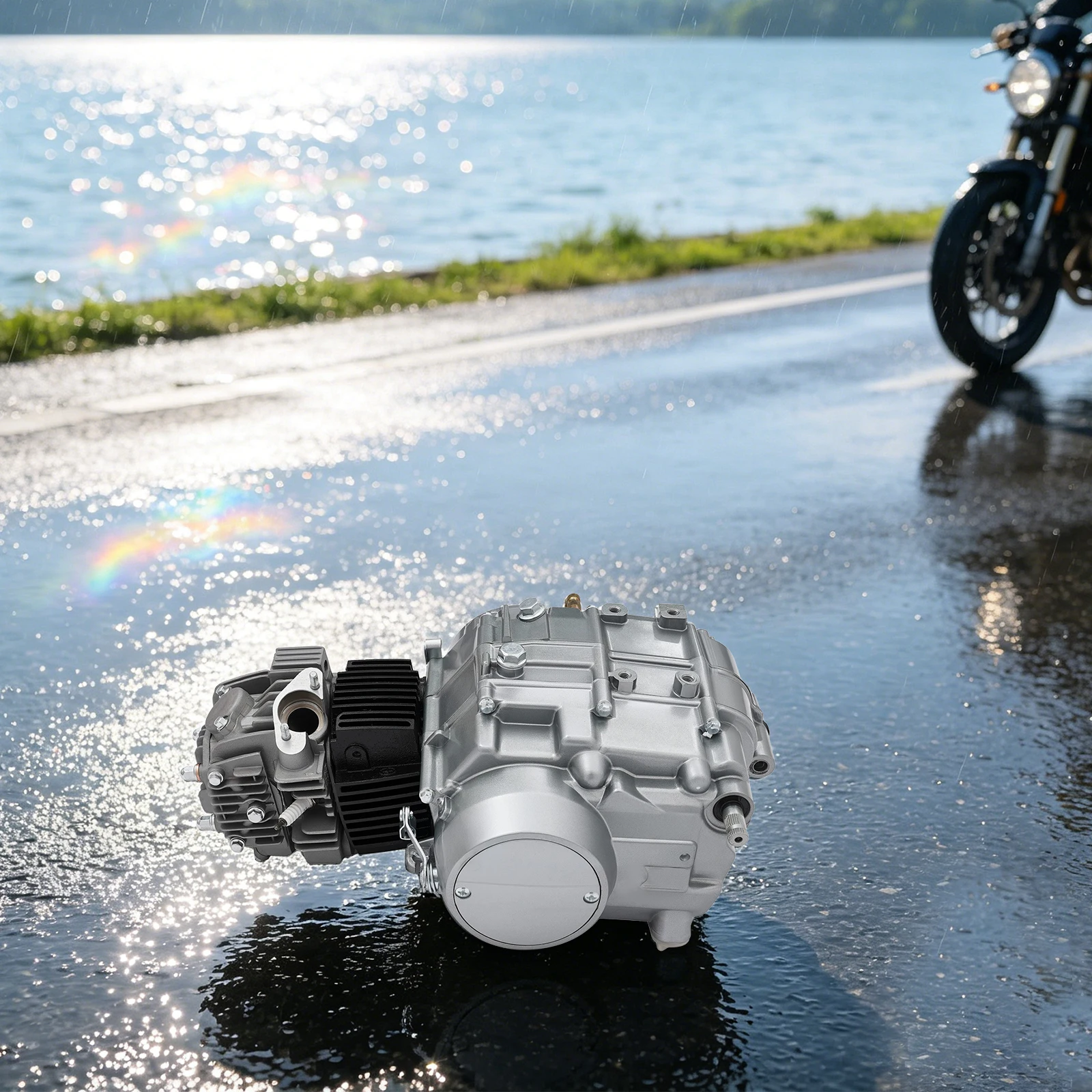 Bymaocar CRF50 125CC Engine 125cc Motor Engine Pit Bike Four Stroke Air Cooled Durable High Capacity for Dirt Bike Off-Road Motorcycle Replacement Parts
