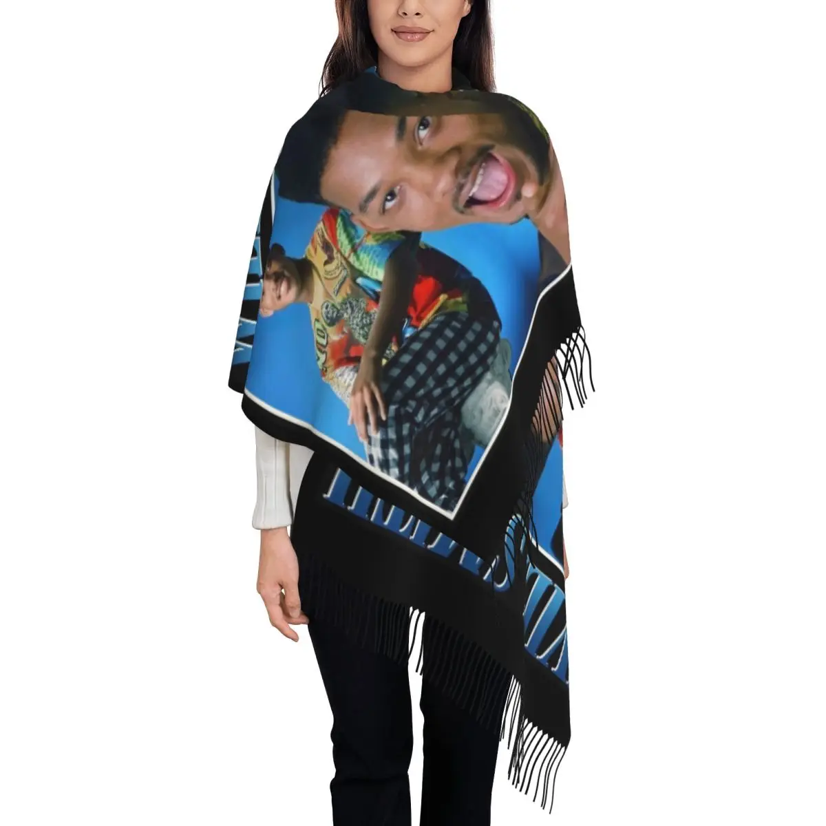 

Customized Female Large Wills Smiths American Actor Rapper Scarves Women Winter Fall Soft Warm Tassel Shawl Wraps Scarf