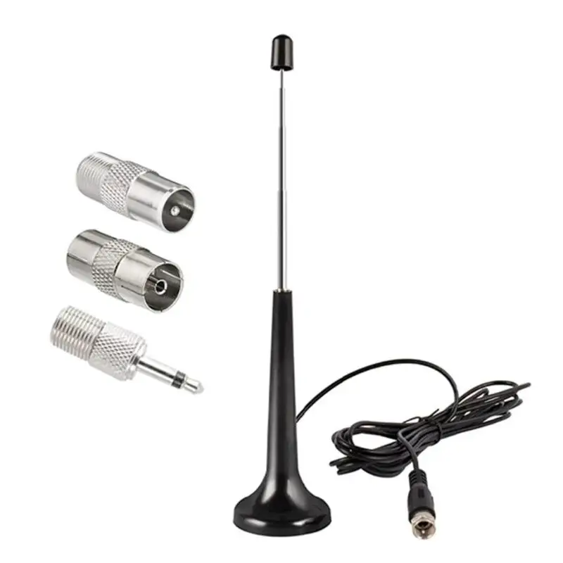 75ohm FM Telescopic Antennas Amplified DAB FM High Gain With 3 Adapters For Home Radio Use view 6