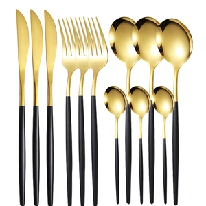 Set of stainless steel cutlery, knife, fork, dessert spoon, coffee spoon, thin steak, 12 parts 6 Main Sales Country Penaveh - №3