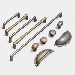 Nordic Vintage Long Cabinet Handles Aluminum Alloy Handles for Furniture Bronze/Antique Silver Handles for Wardrobe and Drawer