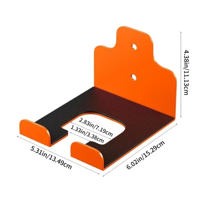 Wandmontierter Garten-Elektrowerkzeugständer, Metall-U-Nut-Garage-Aufbewahrungshalterung, 2er-Pack mit Schrauben für mit langem – Detail 6