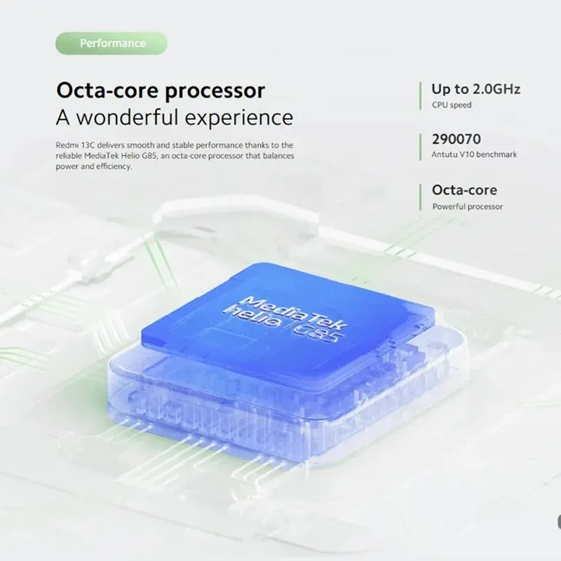الإصدار العالمي للهاتف الذكي Xiaomi Redmi 13C 8GB 256GB MediaTek Helio G85 6.74 بوصة 90 هرتز HD + شاشة 50 ميجابكسل كاميرا رئيسية بطارية 5000 مللي أمبير في الساعة
