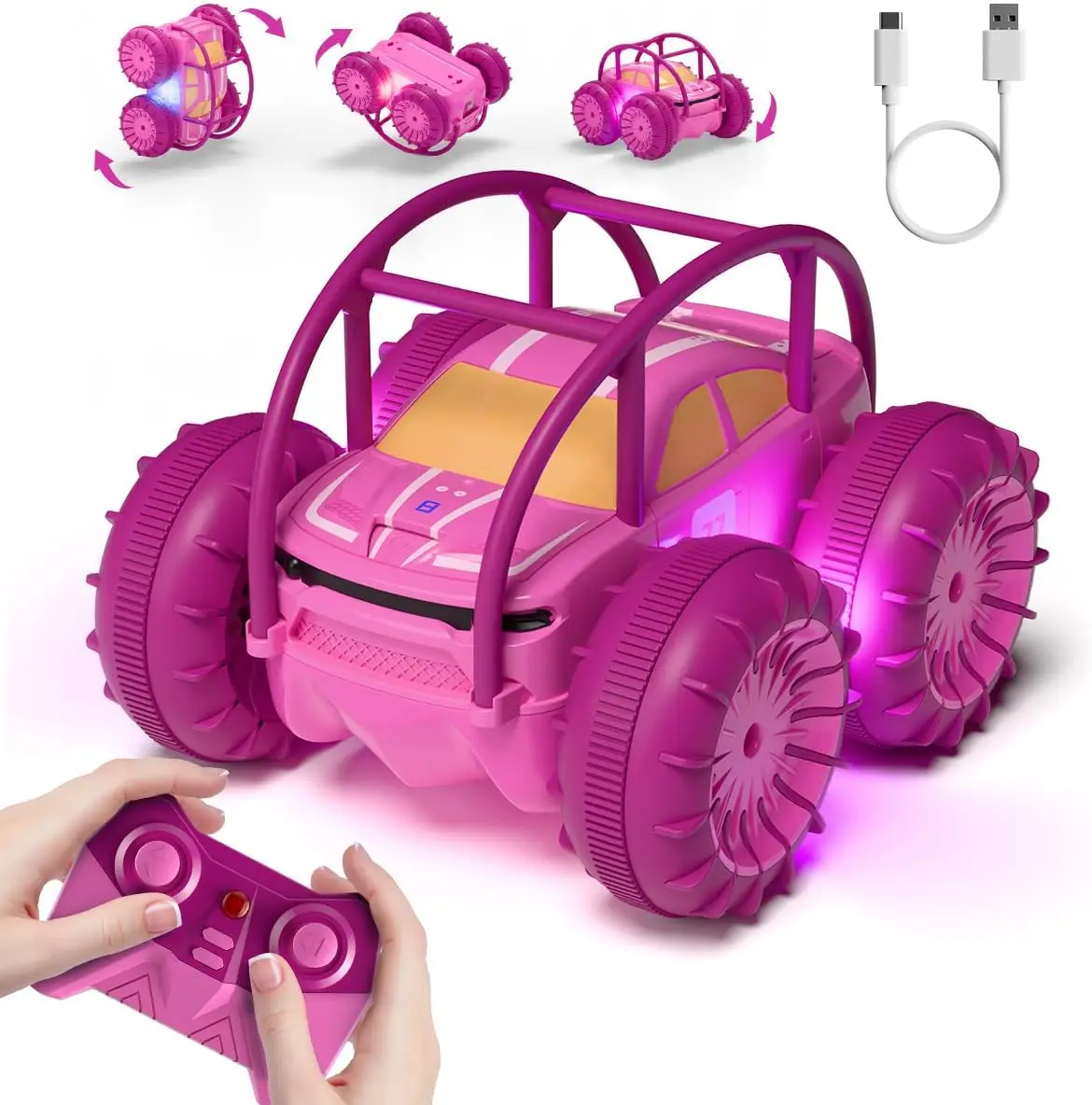 

Rechargeable RC Car Toy with 360° Flips, 15KM/H Speed, All Terrain for Kids Boys Girls Ages 3-12