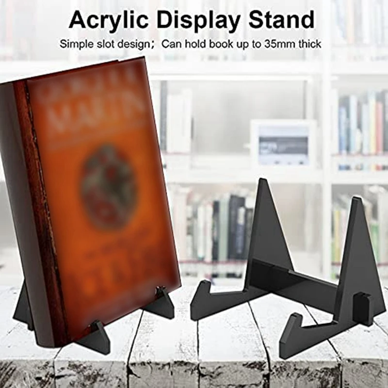 Acrílico Display Stand Titular Livro, Textbook Stands, Record Shelf, Prateleira Álbum para Exibição Photo Frame Folheto, 2X