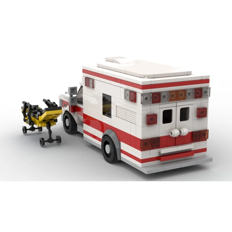 Ambulance Car Blocks MOC-XM191505 City Rescue Vehicle Model Bricks High Tech Particle Children Building Ideas DIY Toy Gift Boys