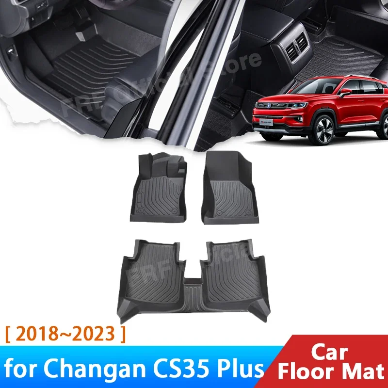 

TPE для Changan CS35 Plus II 2024 ~ 2018 2019 2021 2022 2023 Аксессуары Автомобильный напольный коврик Подкладка для ног Подкладка для ковров Водонепроницаемые коврики