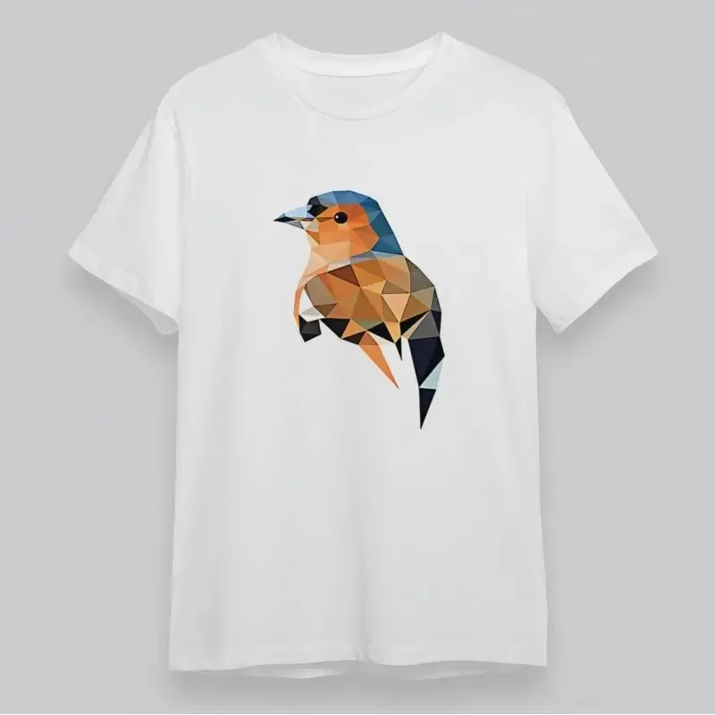 Women'S Soft All Season Classic T Shirt Multicolor Polygon Bird