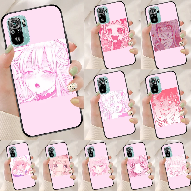 Pink Kawaii Anime Loli Case For Xiaomi Redmi Note 11 10 9 8 12 Pro Plus 9S 10S 11S 12S Cover For Redmi 12C 10 9 C