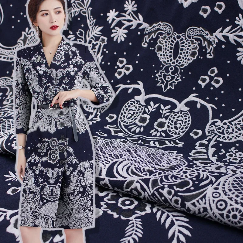 

Jacquard Woven Brocade Fabric Spring and Autumn Retro Ethnic Style Dress, Cheongsam Fashion Material for Sewing by Meter