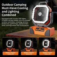 Ventilateur de camping extérieur 50000mAh avec télécommande, 4 vitesses de vent, jusqu'à 100 heures d'autonomie, poignée portable, ventilateur électrique de refroidissement 3