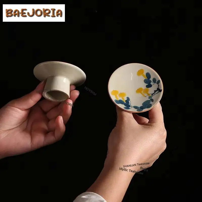 Hand-painted Chinese Ink Painting Teapot Cover Holder Luxury Cover Frame Lid Bracket Zisha Pot Lid Shelf Tea Services Ornaments